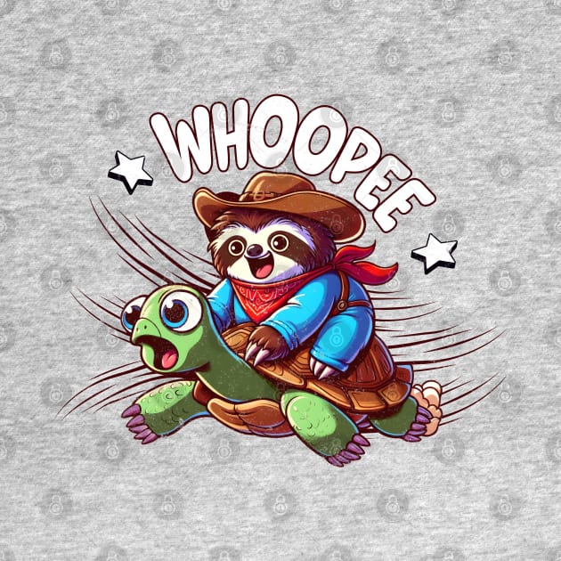 Funny Sloth Riding Turtle by alcoshirts